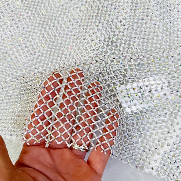 NWT- WeWoreWhat x Revolve Crystal Mesh Cami Top - Picture 6 of 10